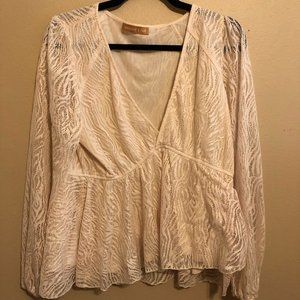 NWOT Animal-Style Lace V-Neck Top